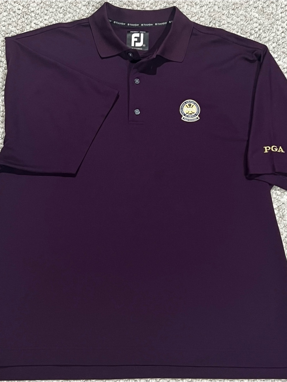 FootJoy PGA Golf Polo Shirt Mens 2XL Purple Short Sleeve With Embroidered Logo